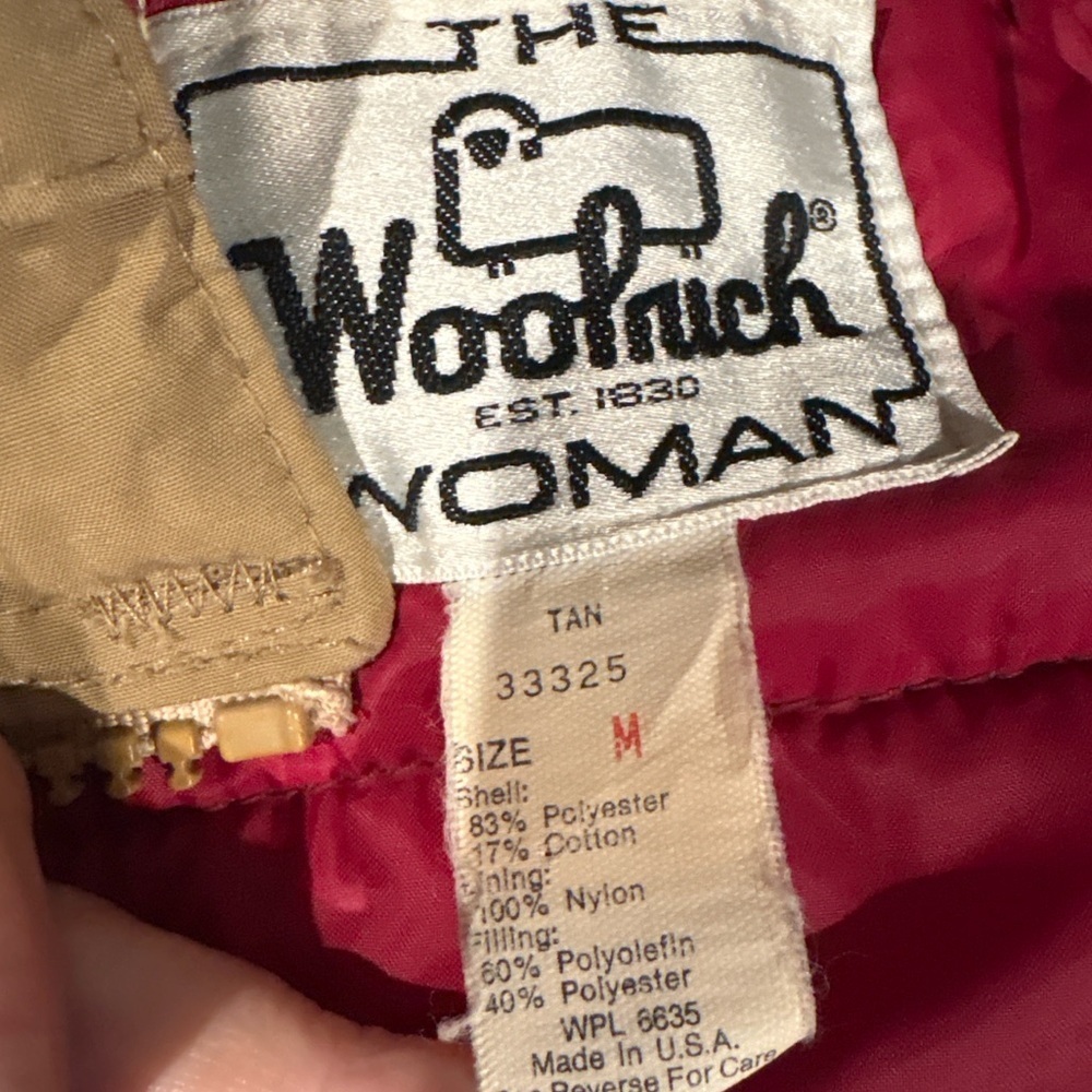 Woolrich Woman Vintage Utility Jacket M Beige Tan Made in USA - Picture 8 of 8